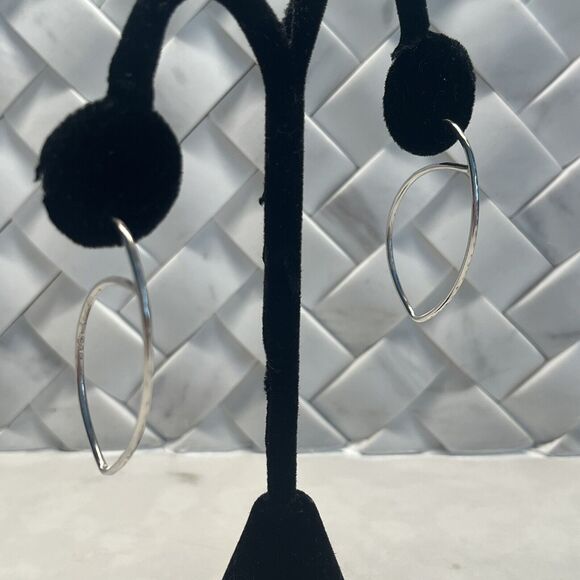 Silver Plated Pierced Dangle Earrings, unmarked, unbranded, modern, geometrical - Picture 2 of 8